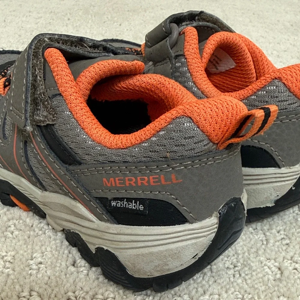 Merrell Gray and Orange Kids' Hook-and-Loop Active Sneakers